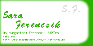 sara ferencsik business card